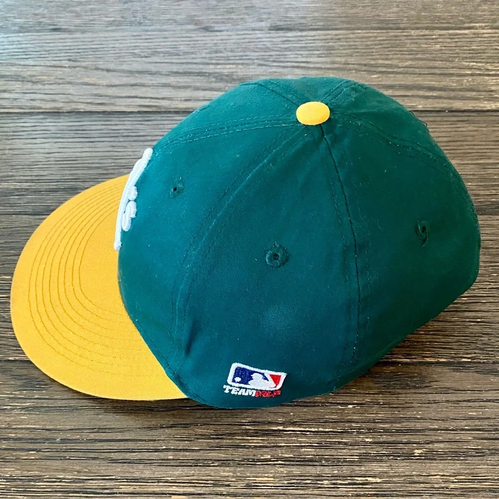 Oakland A’s Youth Hat Adjustable Green Gold Yellow Baseball Cap Team MLB EUC